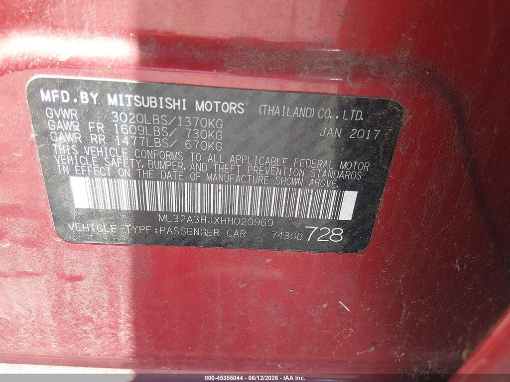 ML32A3HJXHH020969 2017 MITSUBISHI MIRAGE photo no. 9
