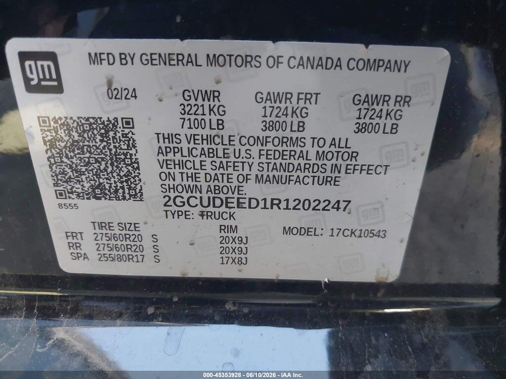 2GCUDEED1R1202247 2024 CHEVROLET SILVERADO 1500 photo no. 9