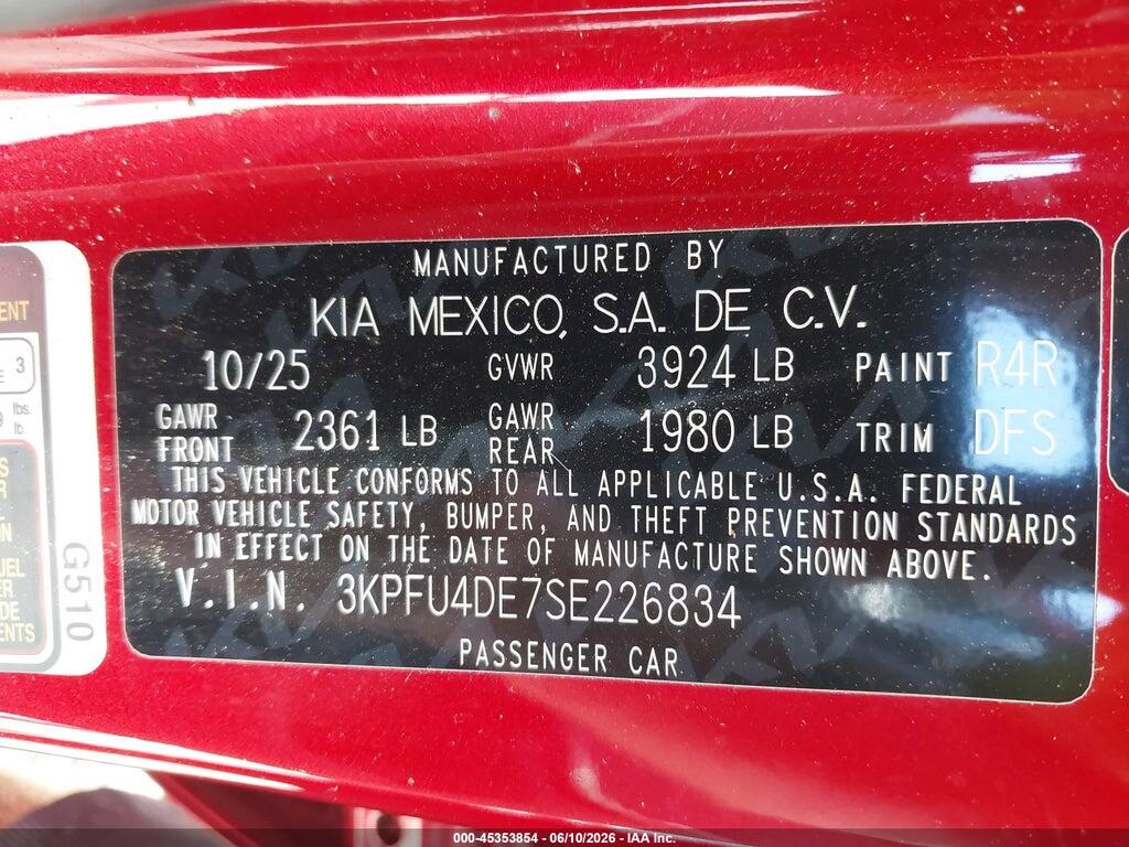 3KPFU4DE7SE226834 2025 KIA K4 photo no. 9