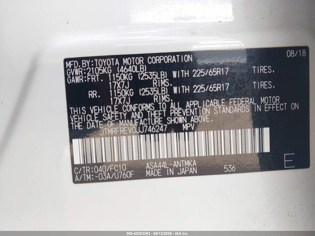 JTMRFREV0JJ746247 2018 TOYOTA RAV4 photo no. 9