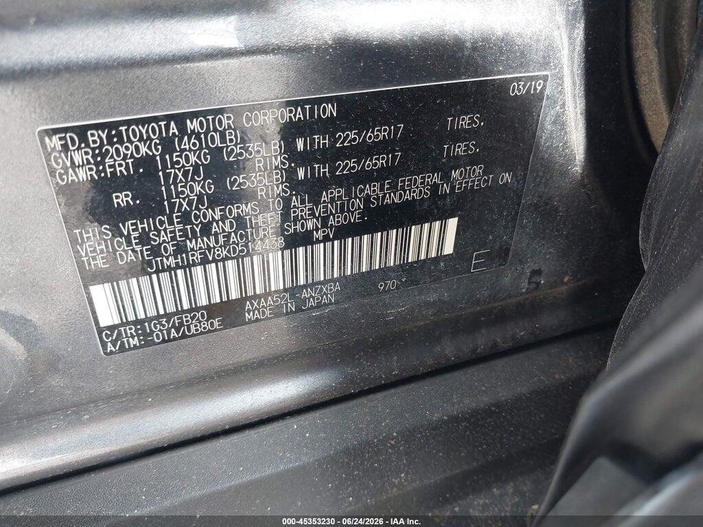 JTMH1RFV8KD514438 2019 TOYOTA RAV4 photo no. 9