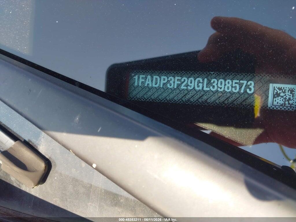 1FADP3F29GL398573 2016 FORD FOCUS photo no. 9