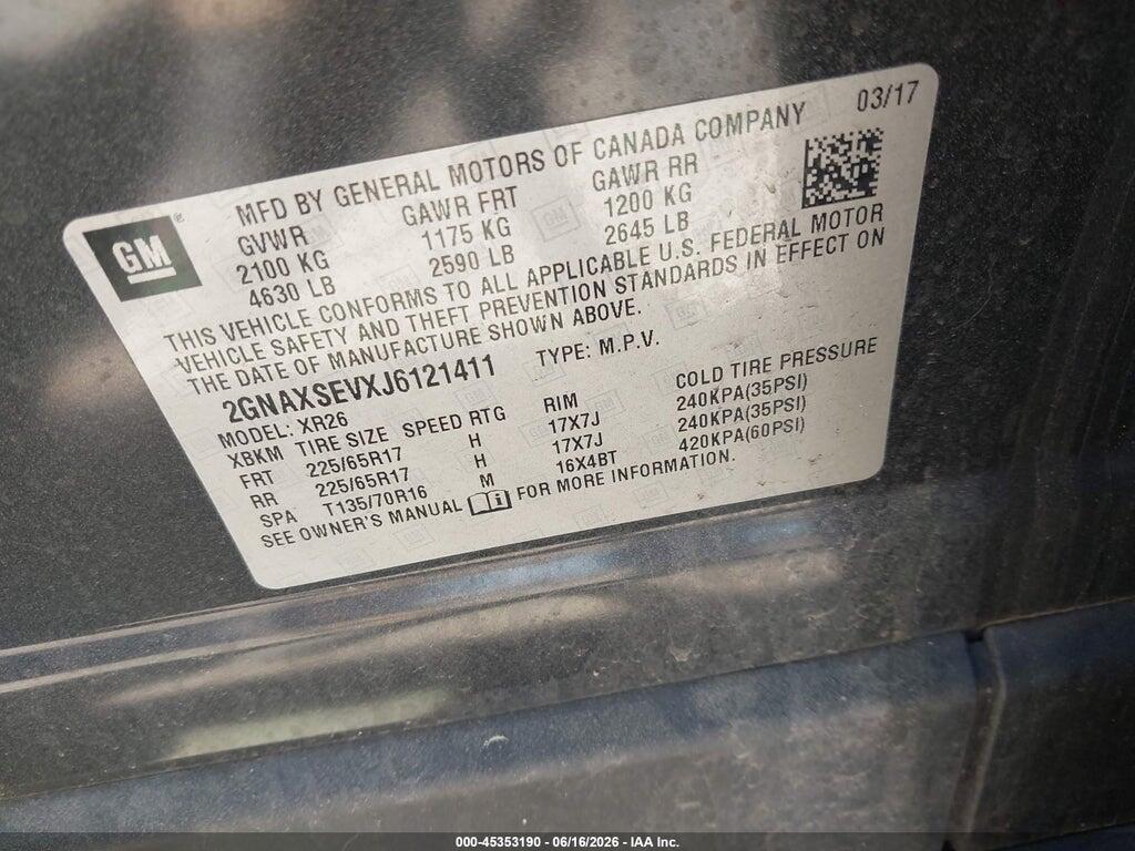 2GNAXSEVXJ6121411 2018 CHEVROLET EQUINOX photo no. 9