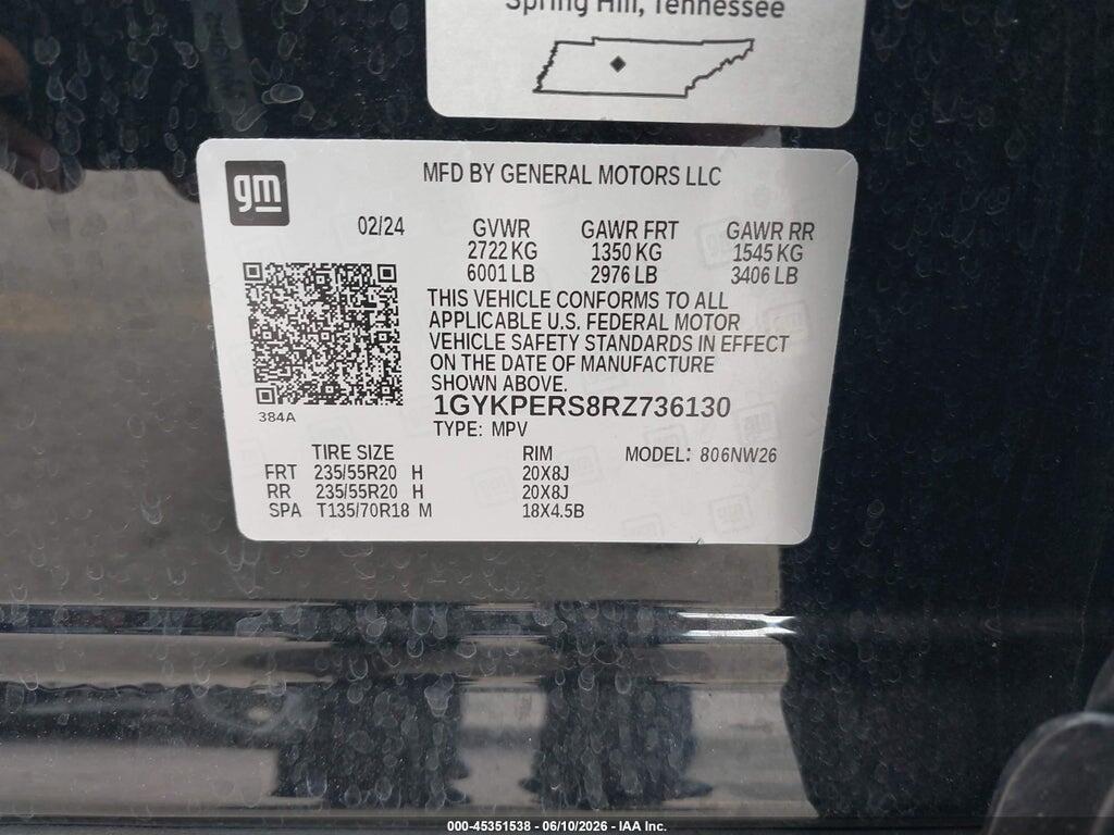 1GYKPERS8RZ736130 2024 CADILLAC XT6 photo no. 9
