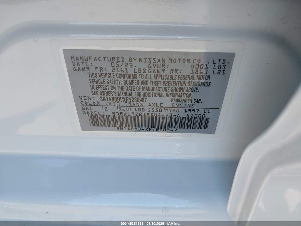3N1AB8DVXPY280967 2023 NISSAN SENTRA photo no. 9