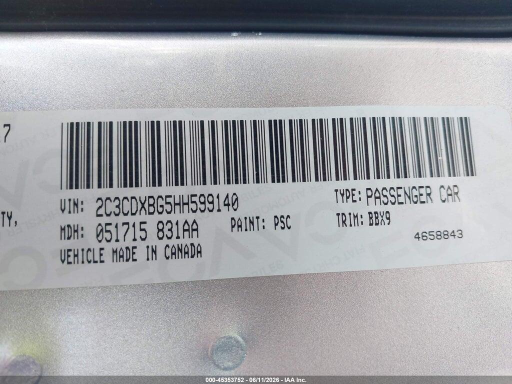 2C3CDXBG5HH599140 2017 DODGE CHARGER photo no. 9