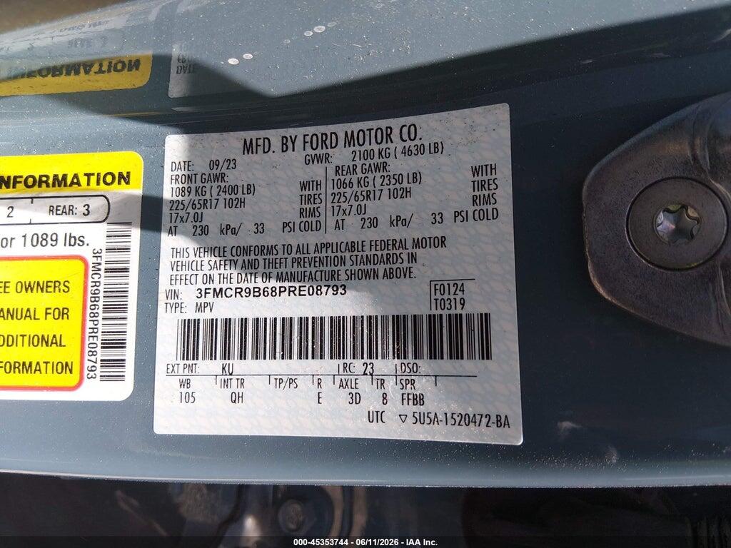 3FMCR9B68PRE08793 2023 FORD BRONCO SPORT photo no. 9