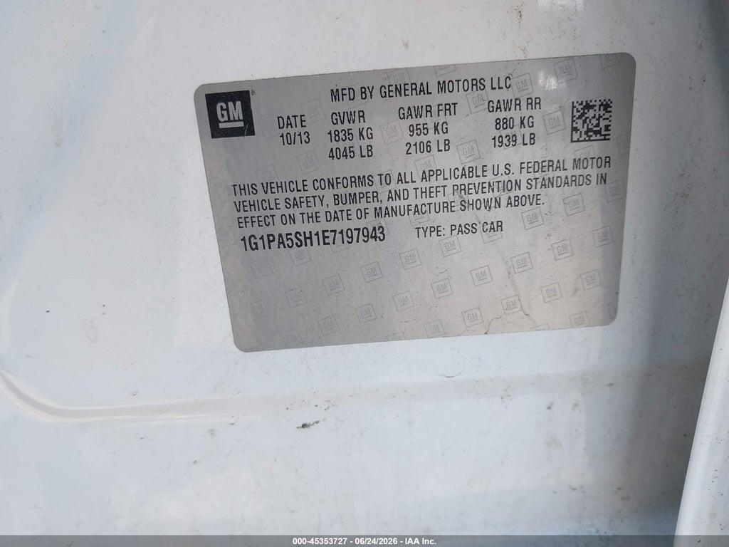 1G1PA5SH1E7197943 2014 CHEVROLET CRUZE photo no. 9