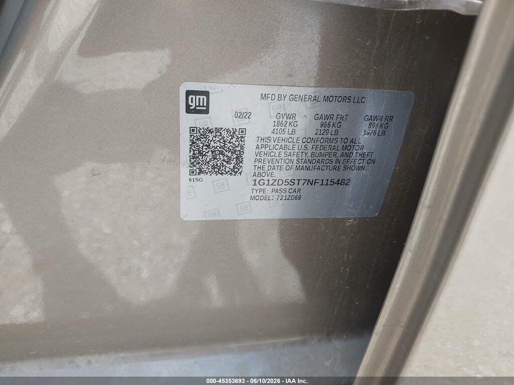 1G1ZD5ST7NF115482 2022 CHEVROLET MALIBU photo no. 7