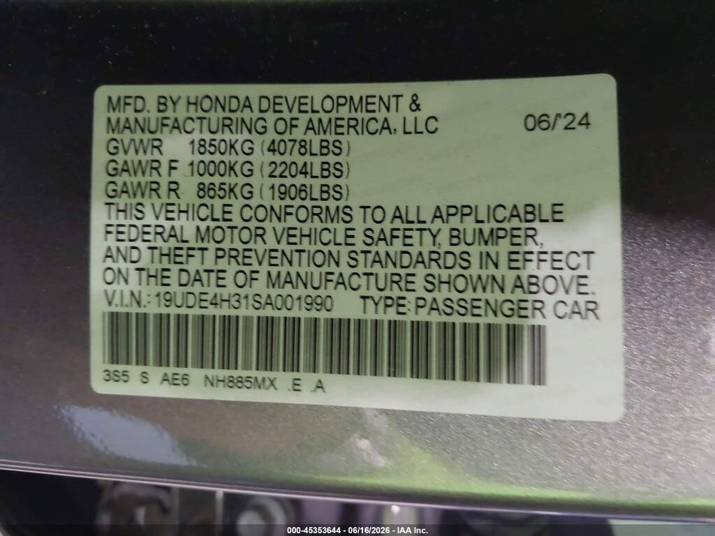 19UDE4H31SA001990 2025 ACURA INTEGRA photo no. 9