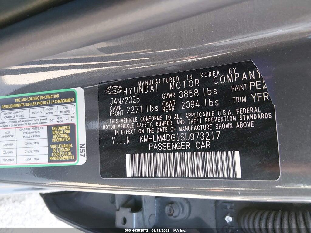 KMHLM4DG1SU973217 2025 HYUNDAI ELANTRA photo no. 9