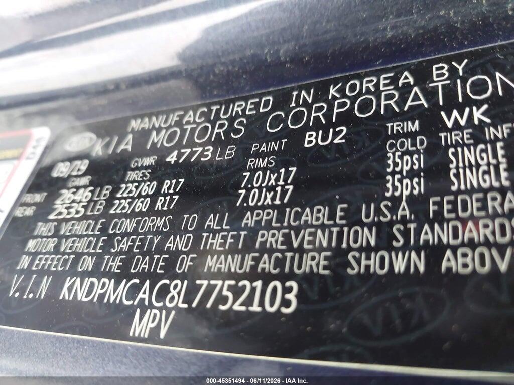 KNDPMCAC8L7752103 2020 KIA SPORTAGE photo no. 9