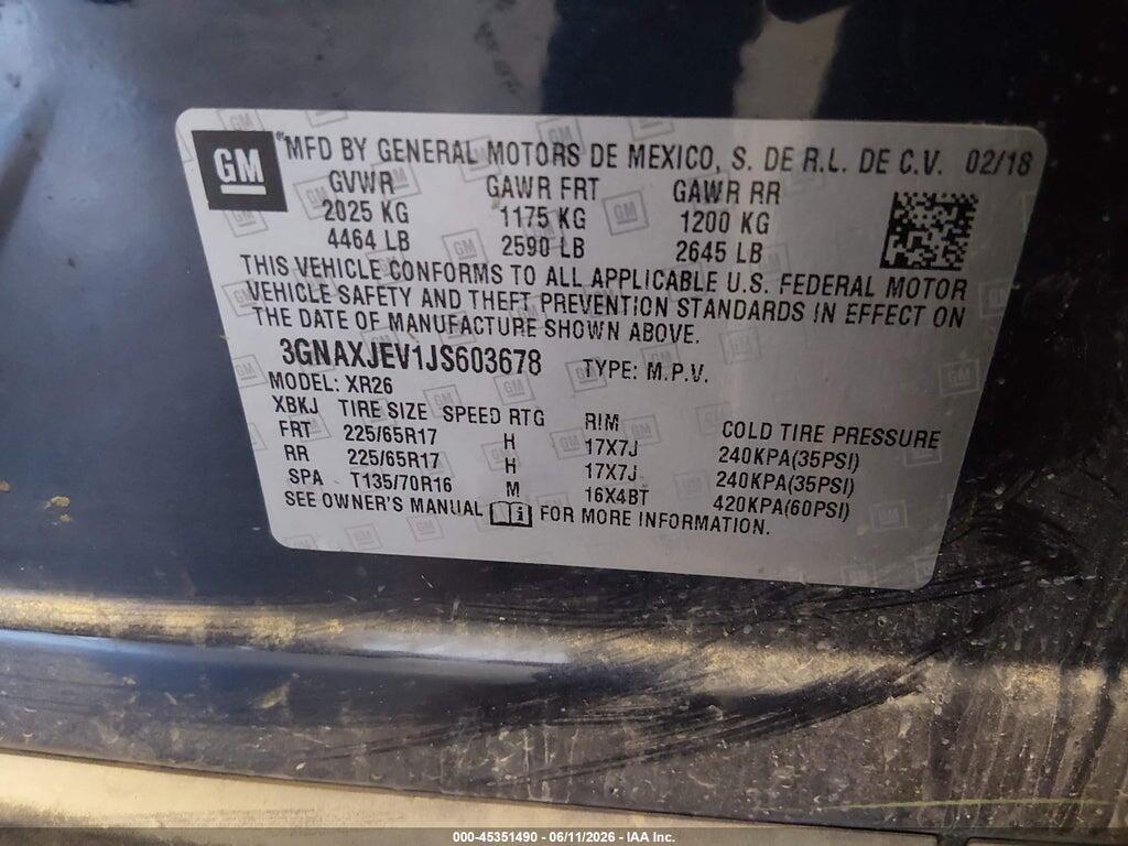 3GNAXJEV1JS603678 2018 CHEVROLET EQUINOX photo no. 9