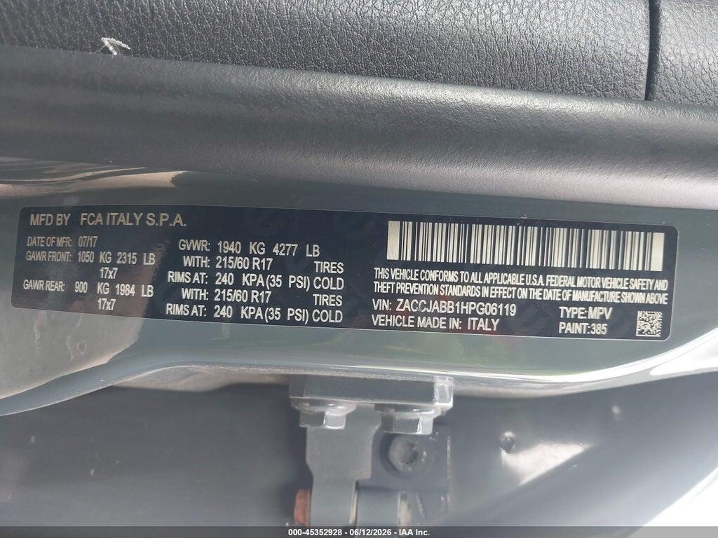 ZACCJABB1HPG06119 2017 JEEP RENEGADE photo no. 9