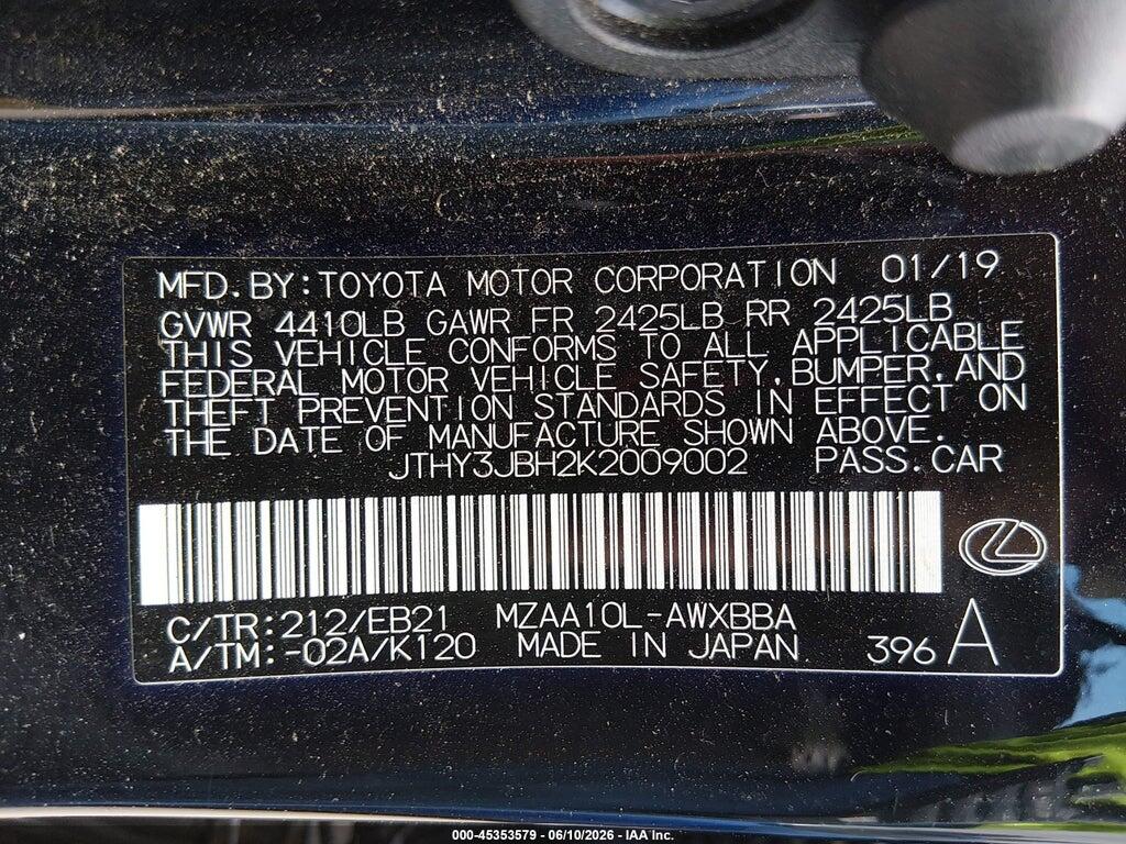 JTHY3JBH2K2009002 2019 LEXUS UX 200 photo no. 9