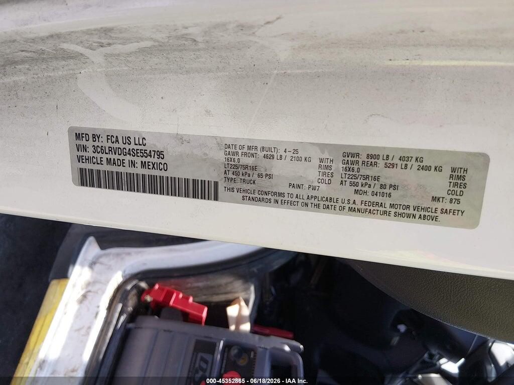 3C6LRVDG4SE554795 2025 RAM PROMASTER 2500 photo no. 9