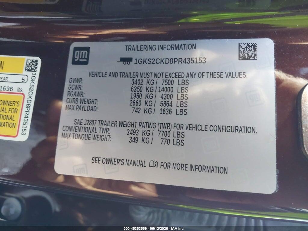 1GKS2CKD8PR435153 2023 GMC YUKON photo no. 9