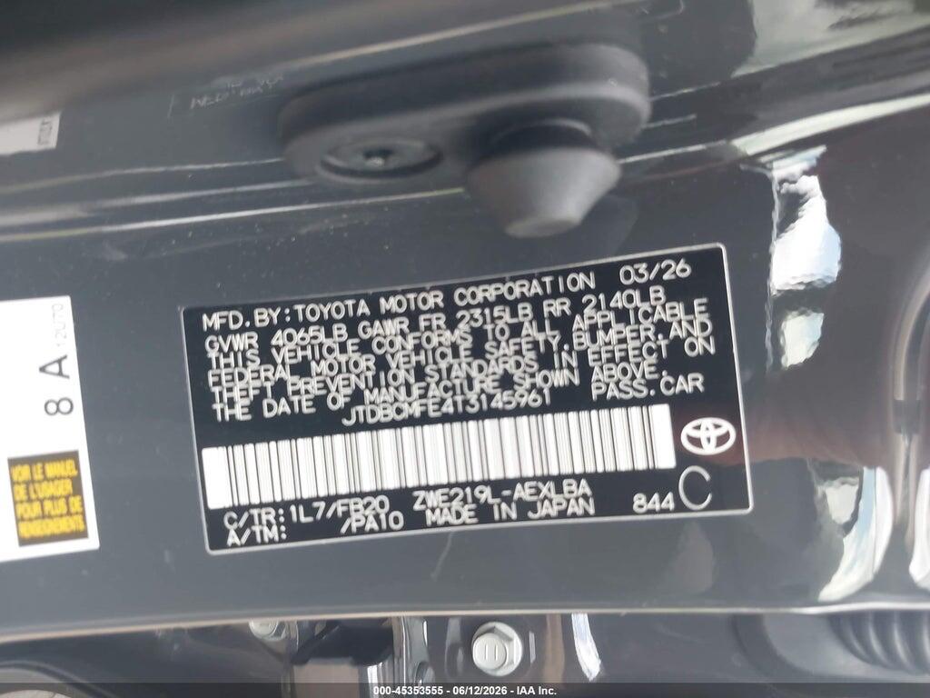 JTDBCMFE4T3145961 2026 TOYOTA COROLLA HYBRID photo no. 9