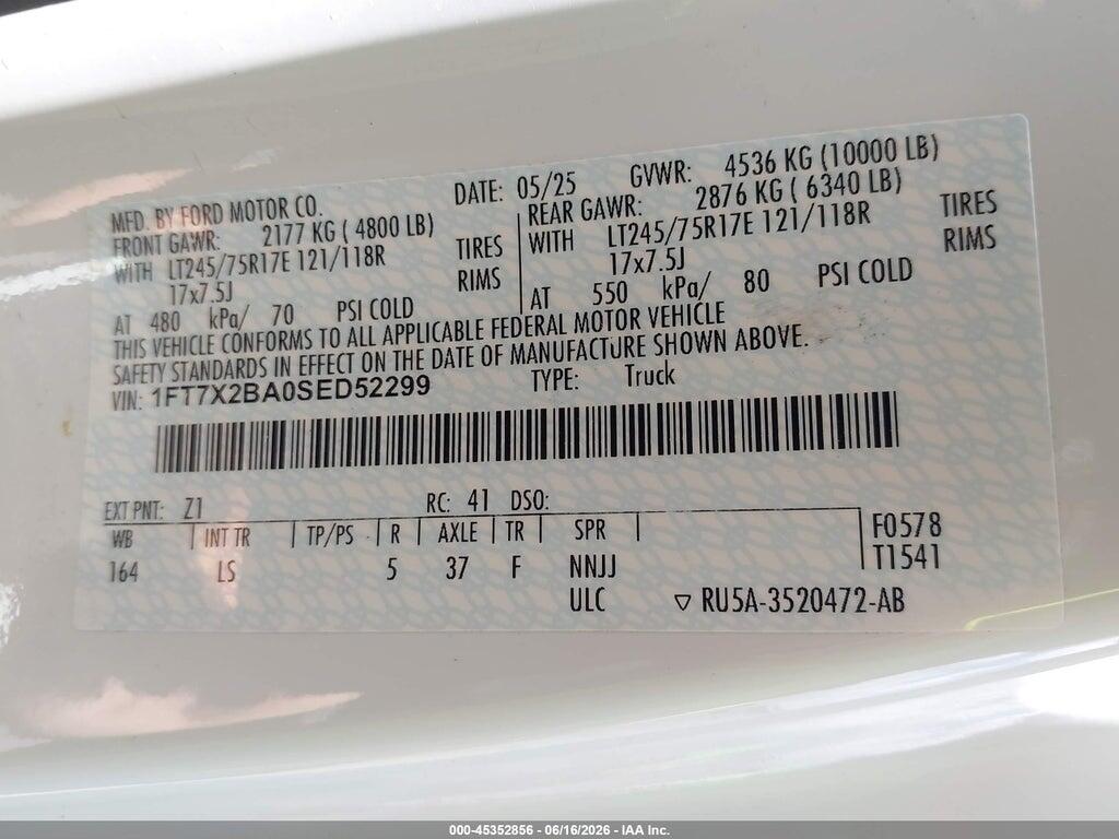1FT7X2BA0SED52299 2025 FORD F-250 photo no. 9