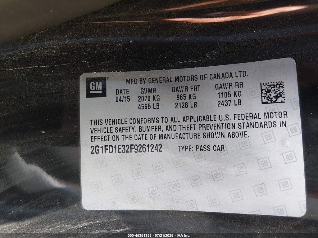 2G1FD1E32F9261242 2015 CHEVROLET CAMARO photo no. 9