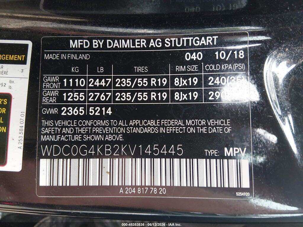 WDC0G4KB2KV145445 2019 MERCEDES-BENZ GLC 300 photo no. 9