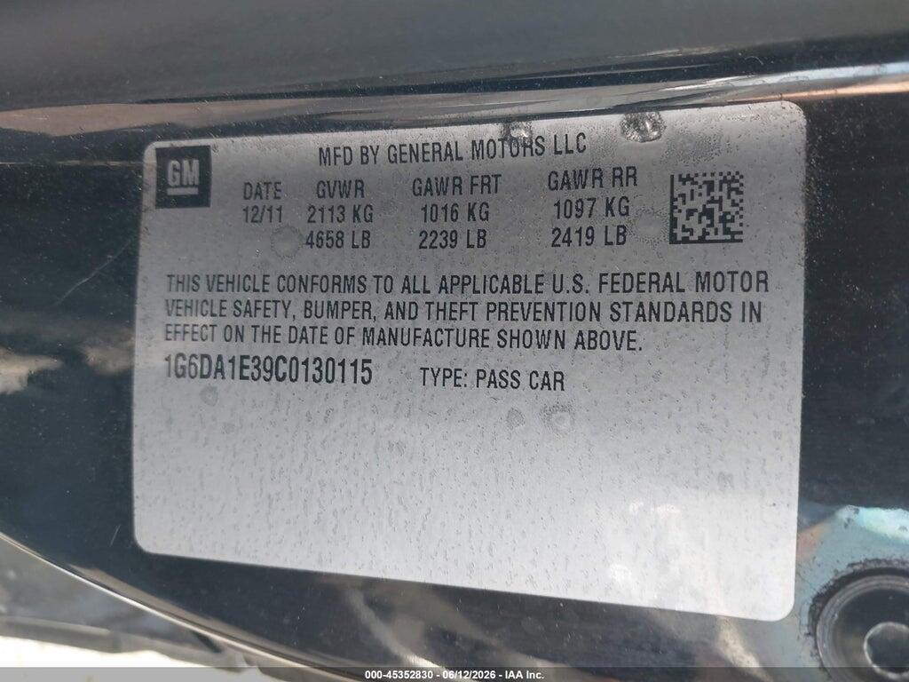 1G6DA1E39C0130115 2012 CADILLAC CTS photo no. 9