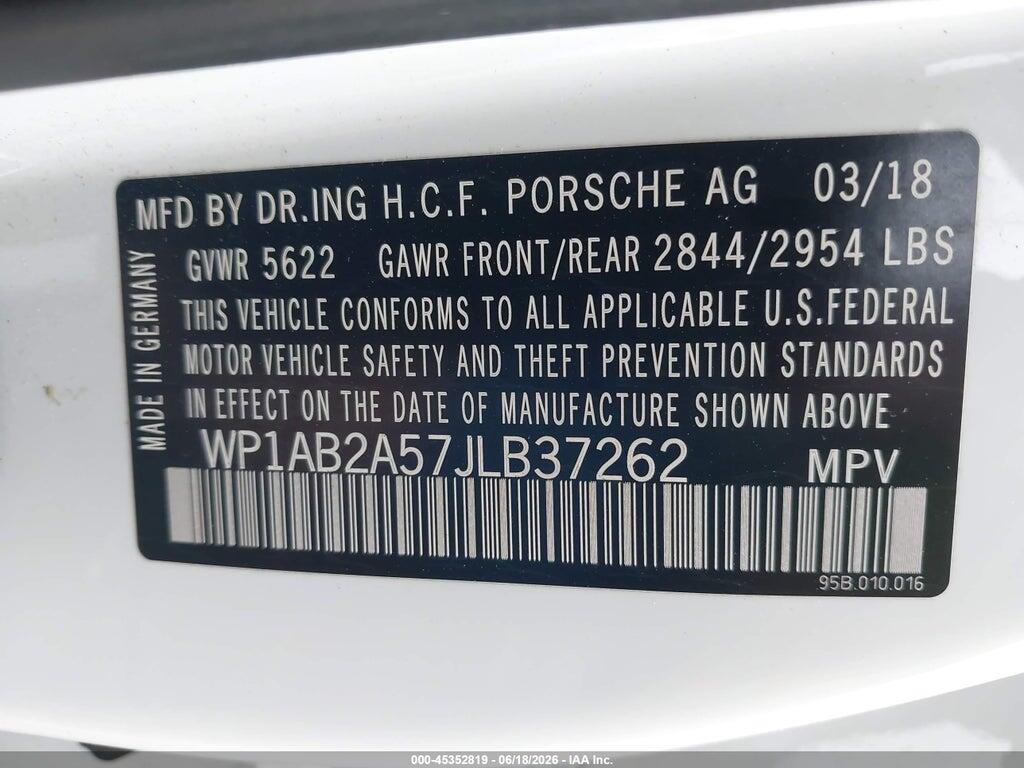 WP1AB2A57JLB37262 2018 PORSCHE MACAN photo no. 9