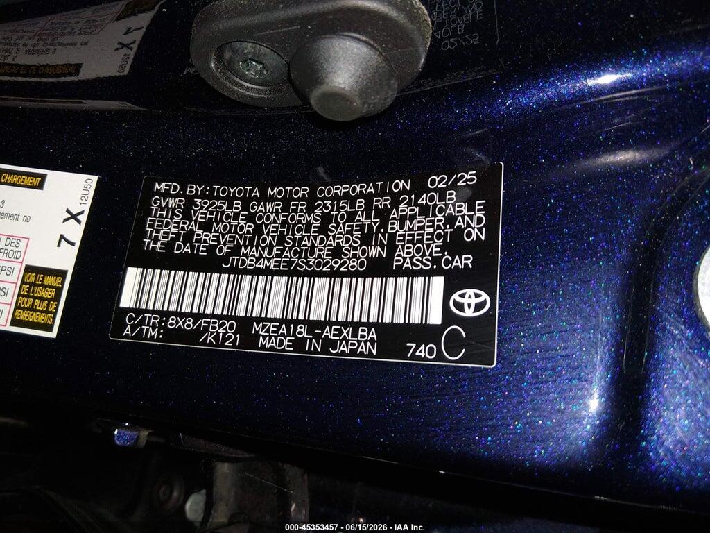 JTDB4MEE7S3029280 2025 TOYOTA COROLLA photo no. 9