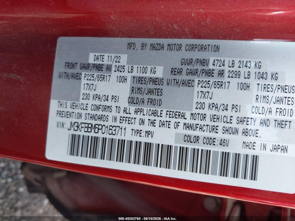 JM3KFBBM6P0163711 2023 MAZDA CX-5 photo no. 9