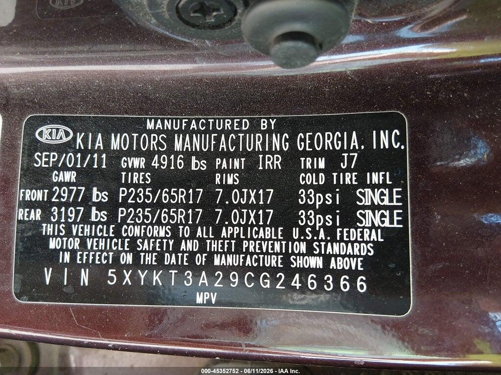 5XYKT3A29CG246366 2012 KIA SORENTO photo no. 9
