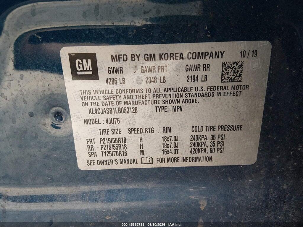 KL4CJASB1LB053128 2020 BUICK ENCORE photo no. 9