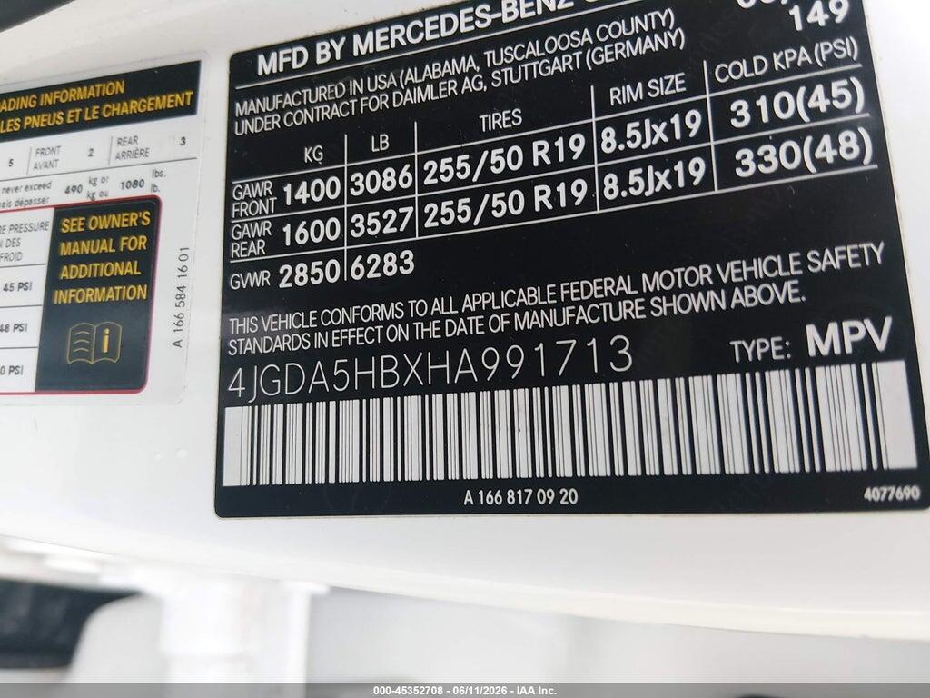 4JGDA5HBXHA991713 2017 MERCEDES-BENZ GLE 350 photo no. 9