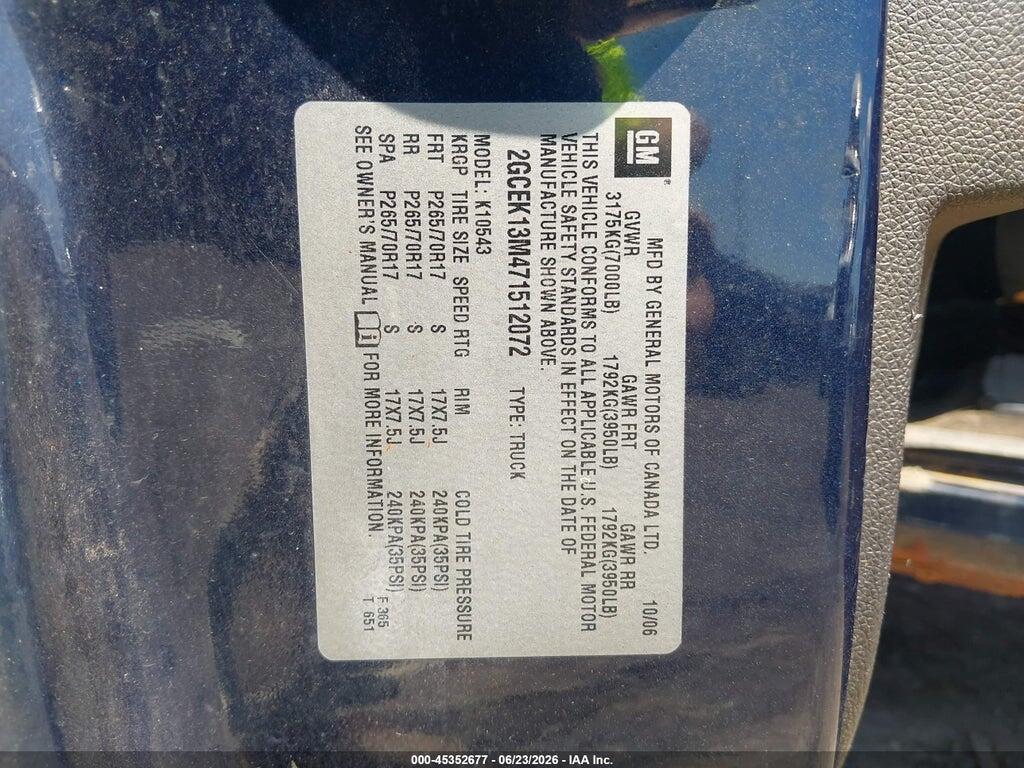 2GCEK13M471512072 2007 CHEVROLET SILVERADO 1500 photo no. 9