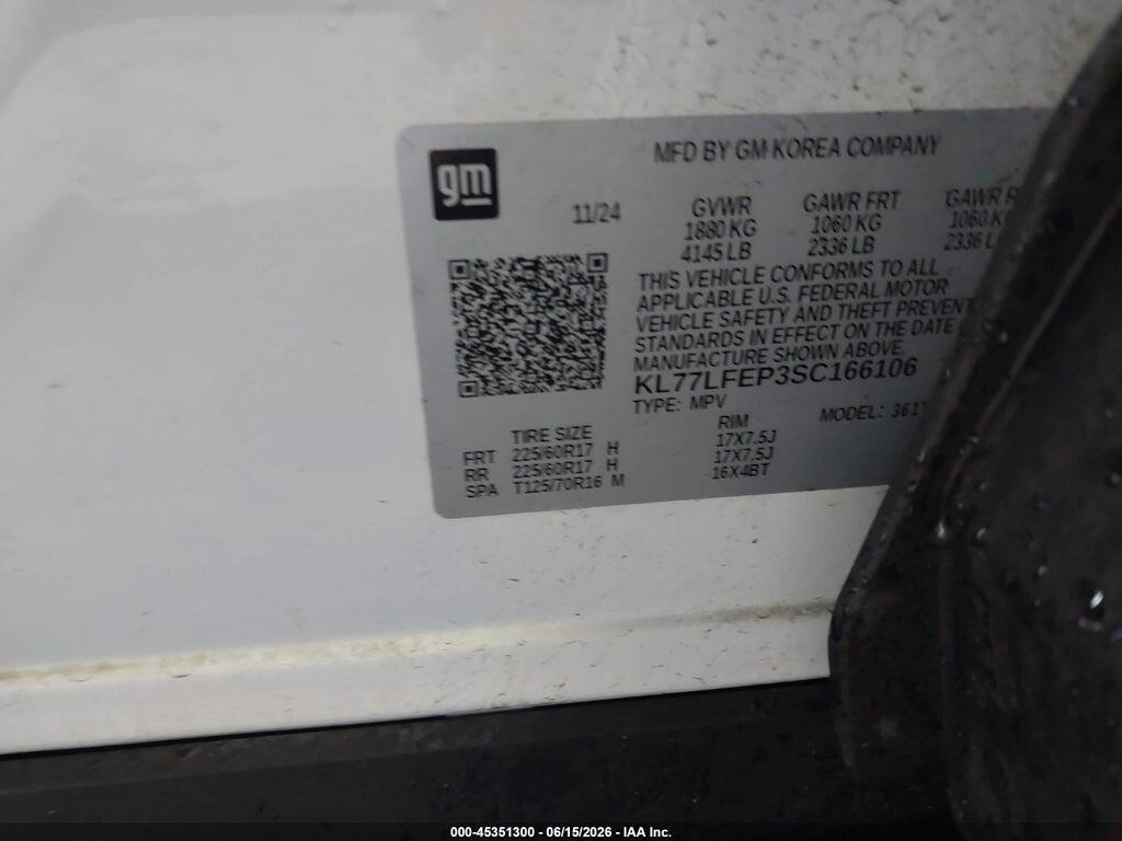 KL77LFEP3SC166106 2025 CHEVROLET TRAX photo no. 9