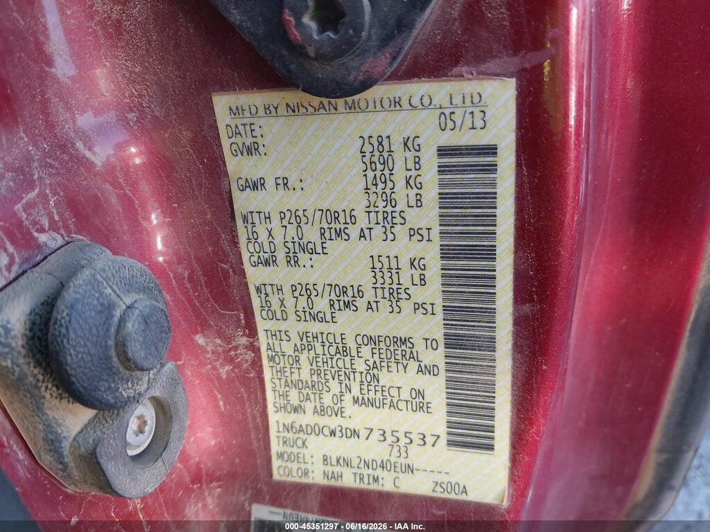 1N6AD0CW3DN735537 2013 NISSAN FRONTIER photo no. 9