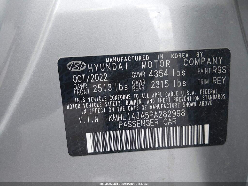 KMHL14JA5PA282998 2023 HYUNDAI SONATA photo no. 9