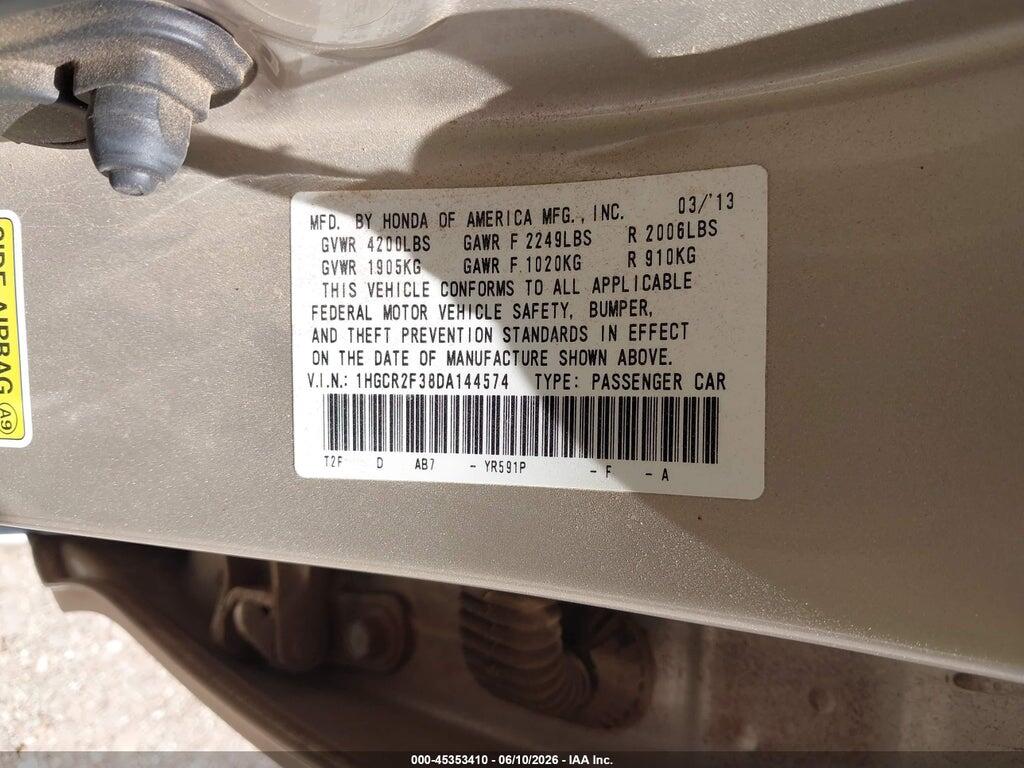 1HGCR2F38DA144574 2013 HONDA ACCORD photo no. 9