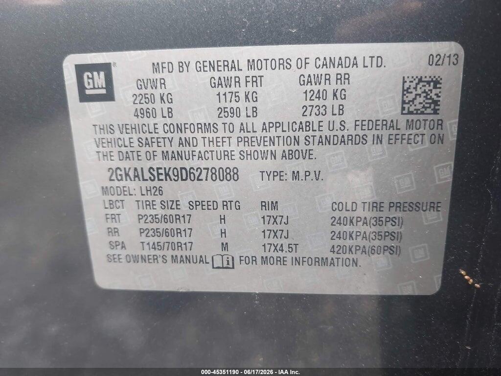 2GKALSEK9D6278088 2013 GMC TERRAIN photo no. 9