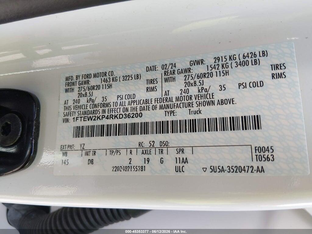 1FTEW2KP4RKD36200 2024 FORD F-150 photo no. 9