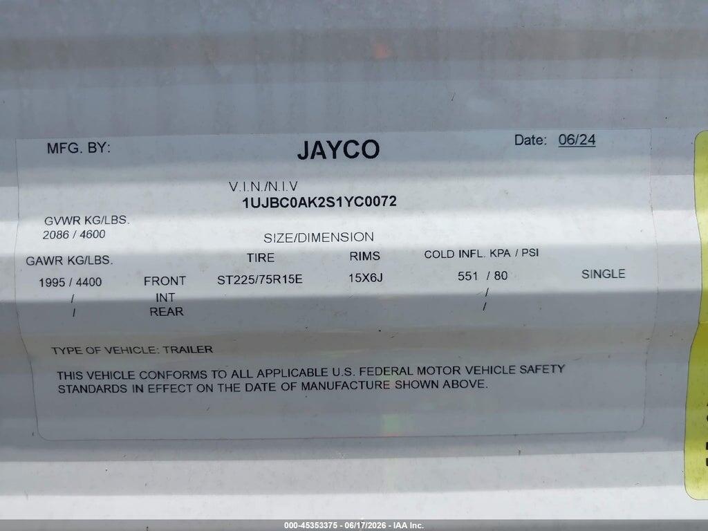 1UJBC0AK2S1YC0072 2025 JAYCO JAY FLIGHT photo no. 9