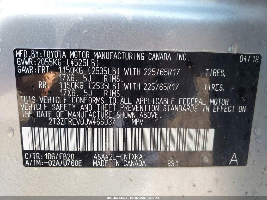 2T3ZFREV0JW466037 2018 TOYOTA RAV4 photo no. 9