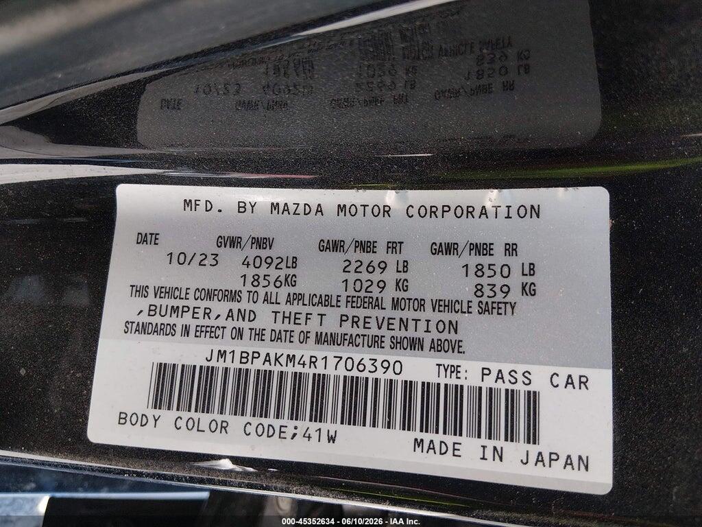 JM1BPAKM4R1706390 2024 MAZDA MAZDA3 photo no. 9