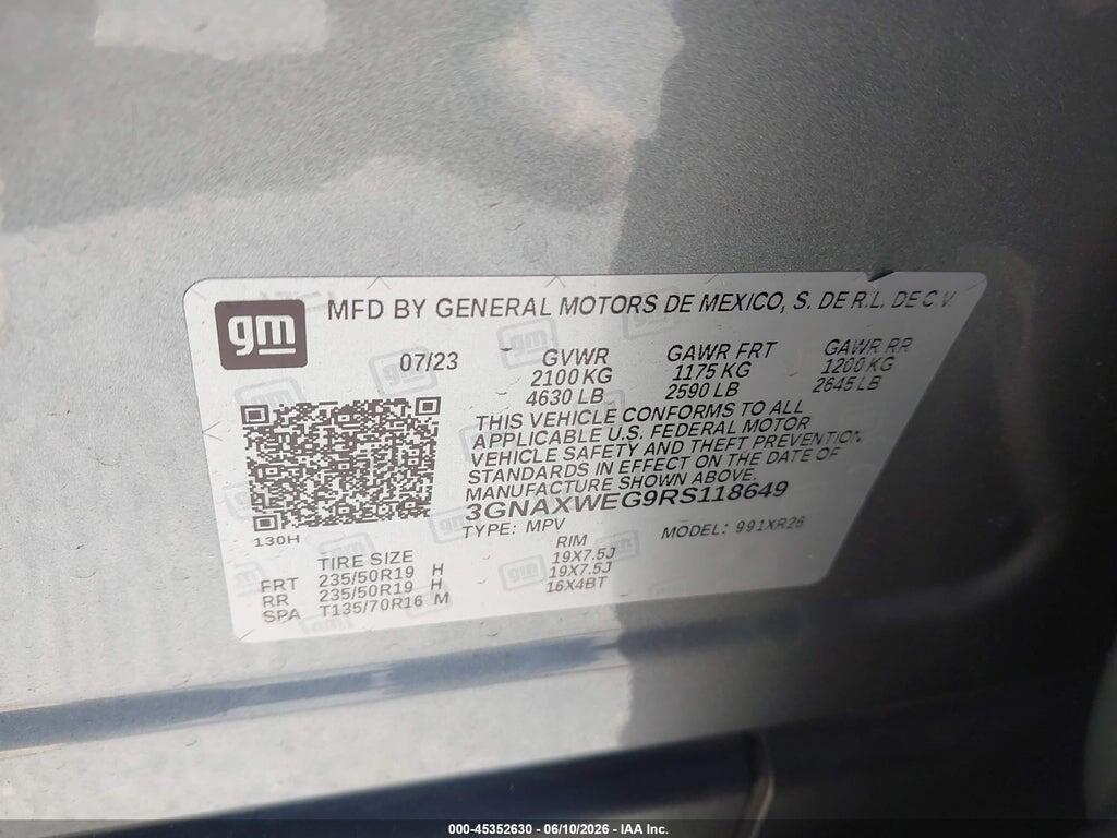3GNAXWEG9RS118649 2024 CHEVROLET EQUINOX photo no. 9