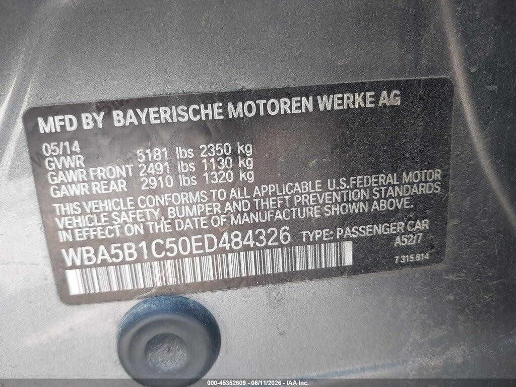 WBA5B1C50ED484326 2014 BMW 535I photo no. 9