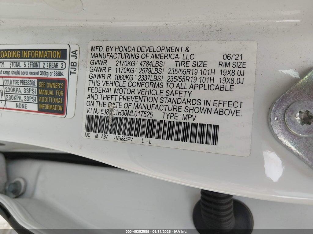5J8TC1H30ML017525 2021 ACURA RDX photo no. 9