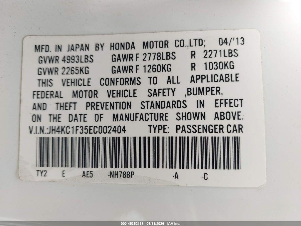 JH4KC1F35EC002404 2014 ACURA RLX photo no. 9