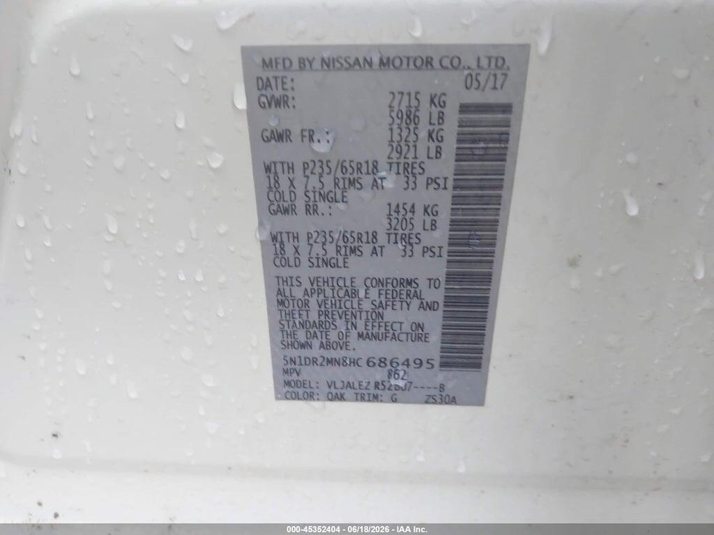 5N1DR2MN8HC686495 2017 NISSAN PATHFINDER photo no. 9