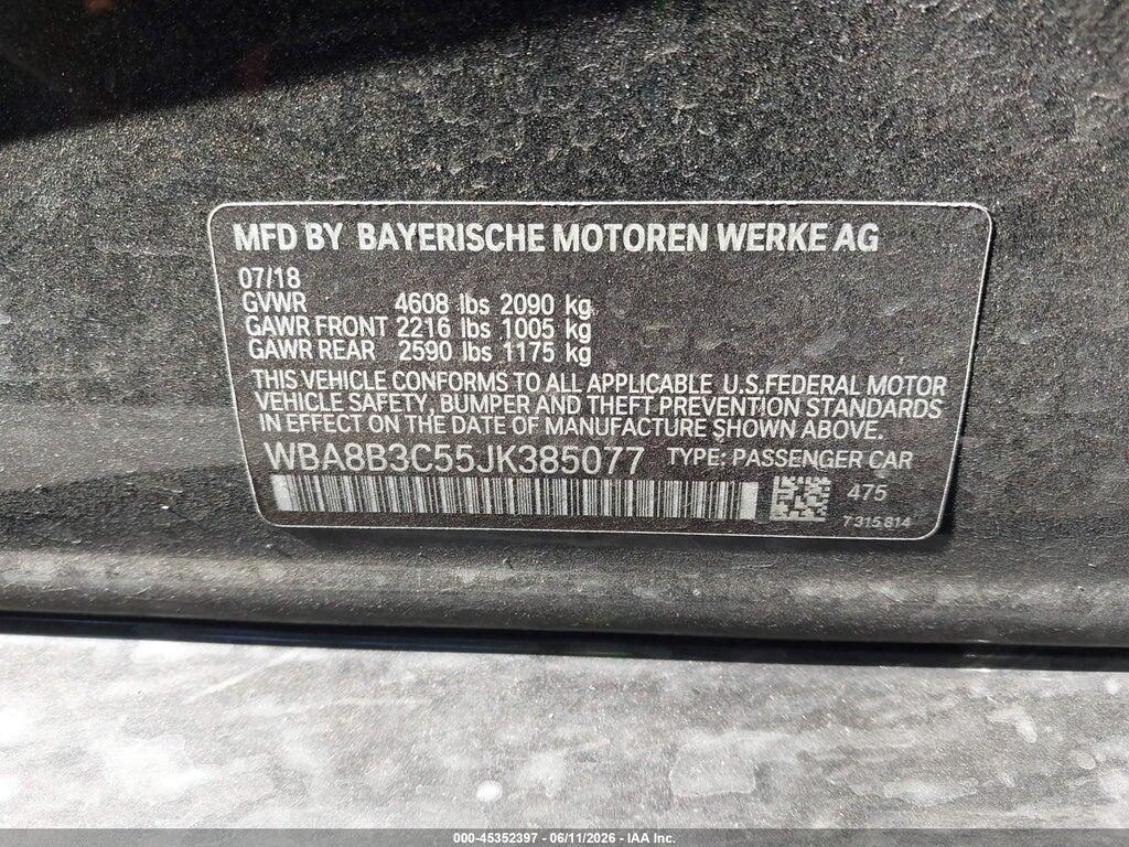 WBA8B3C55JK385077 2018 BMW 340I photo no. 9