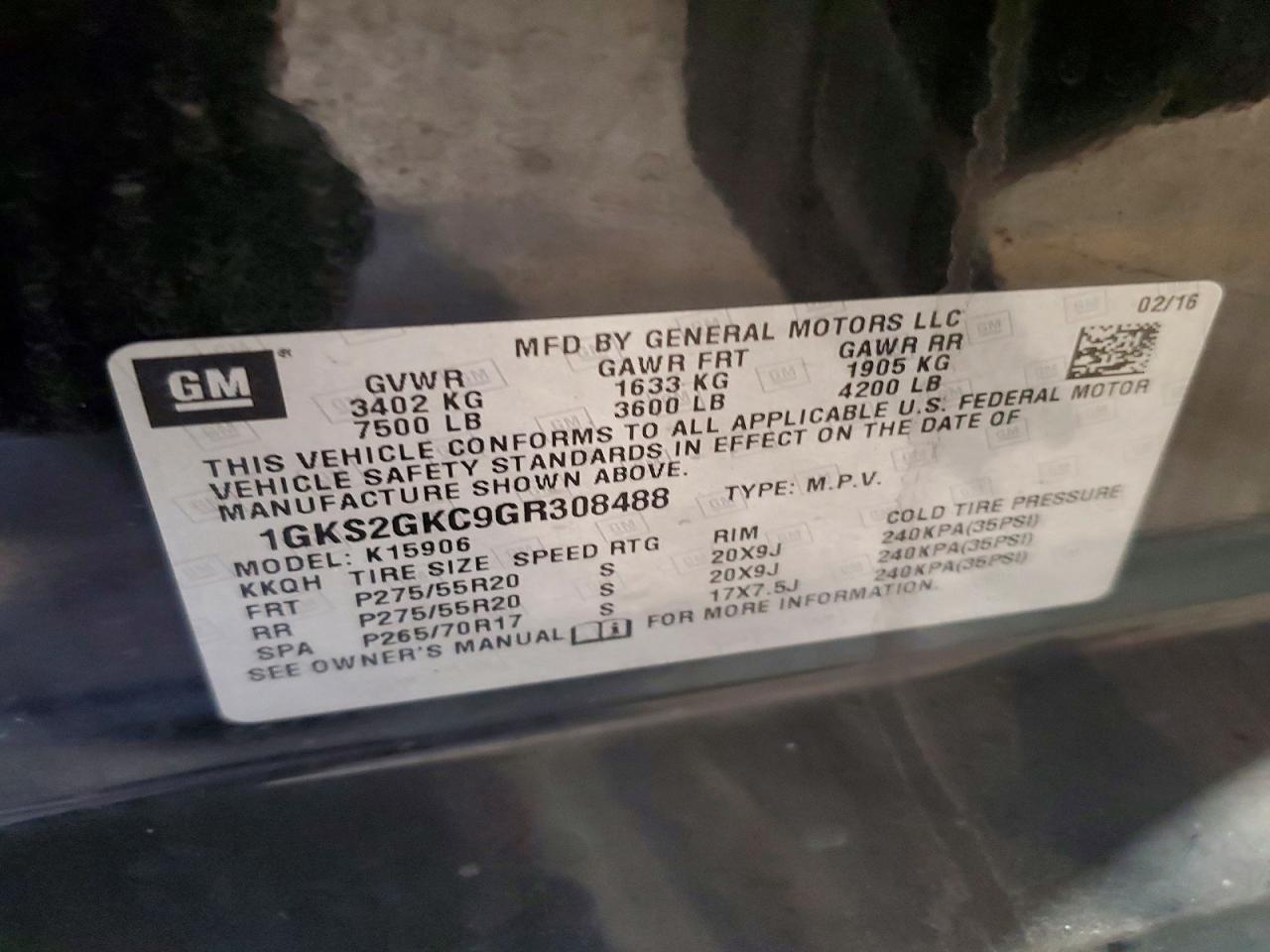 2016 GMC YUKON XL K1500 SLT — Фото 13 из 13