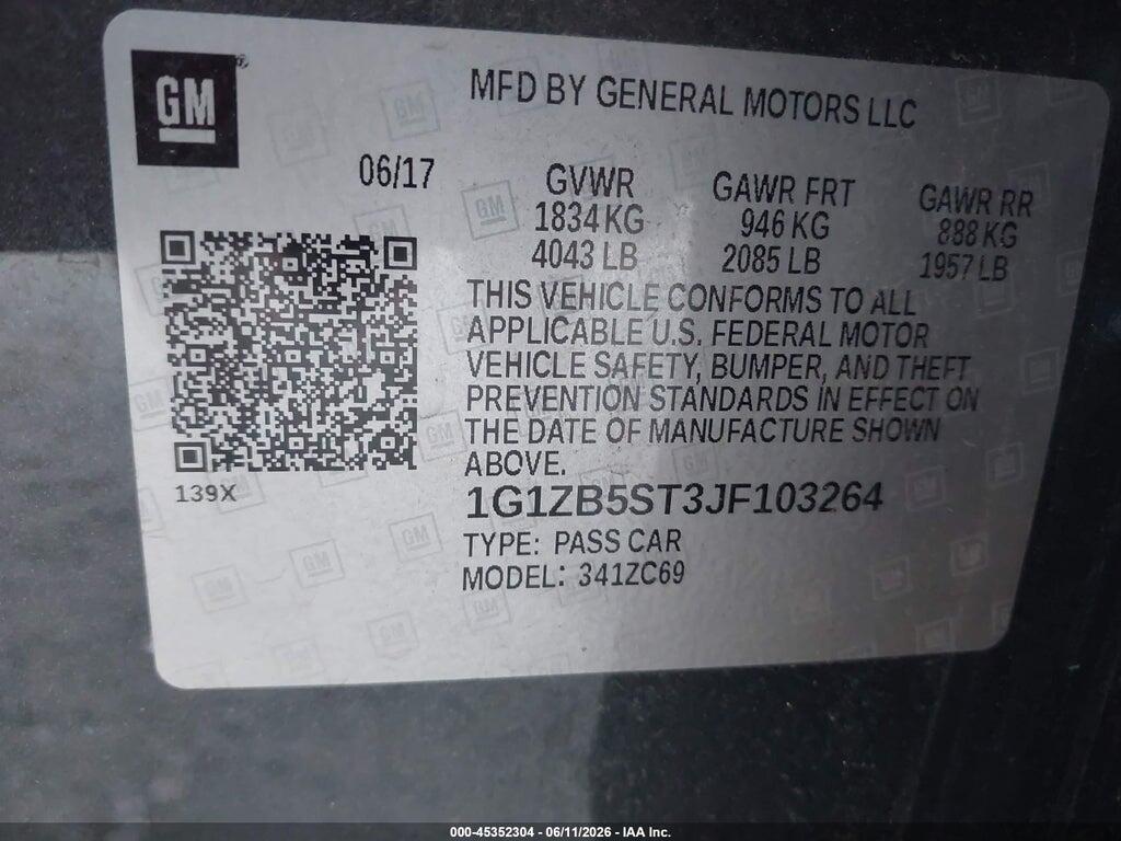 1G1ZB5ST3JF103264 2018 CHEVROLET MALIBU photo no. 9
